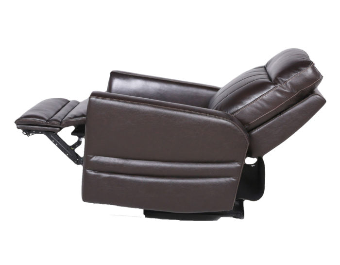 Coachella Dual-Power Leather Recliner, Brown