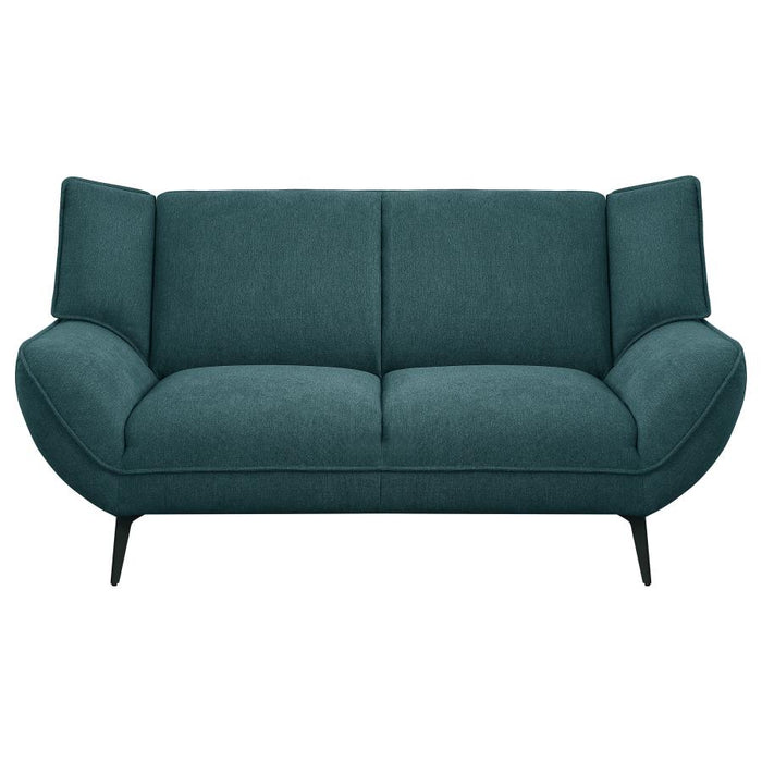 Acton 3-piece Upholstered Flared Arm Sofa Set Teal Blue