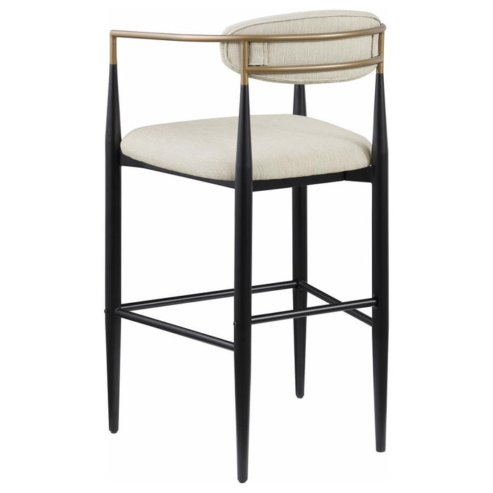 Tina Metal Pub Height Bar Stool with Upholstered Back and Seat set of 2