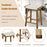 Set of 2 25.5 Inch Dining Bar Stool with Seaweed Woven Seat