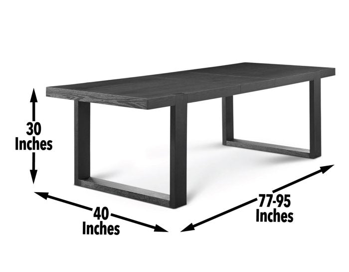 Yves 95-inch Dining Table with 18″ leaf