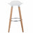 Set of 2 ABS Bar Stools with Wooden Legs