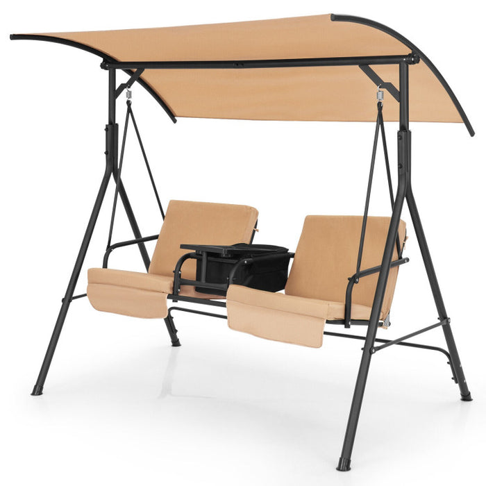 Porch Swing Chair with Adjustable Canopy