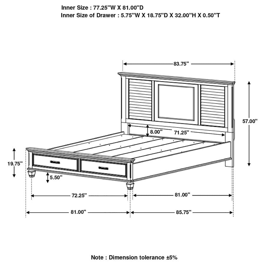 Franco Storage Bed Antique White