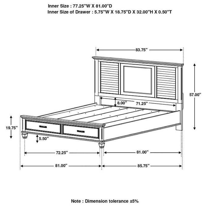 Franco Storage Bed Antique White