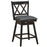 2 Pieces 25 Inch Swivel Counter Height Barstool Set with Rubber Wood Legs