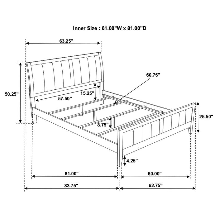 Carlton Upholstered Bed Cappuccino and Black