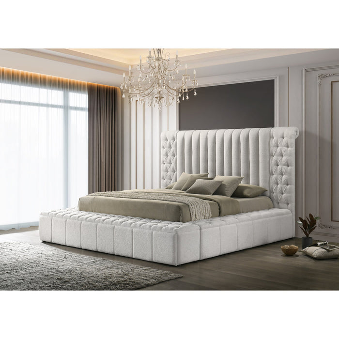 Danbury White Upholstered Storage Bed