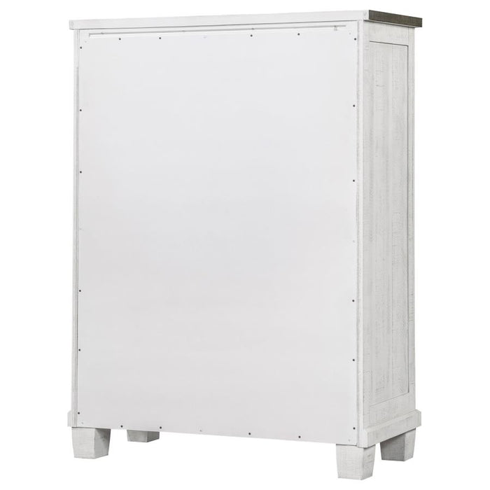 Lilith 5-drawer Chest Distressed Distressed Grey and White