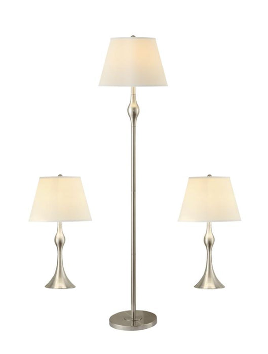 Griffin 3-Piece Slender Lamp Set Brushed Nickel