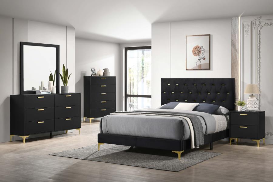 Kendall 6-drawer Dresser Black and Gold