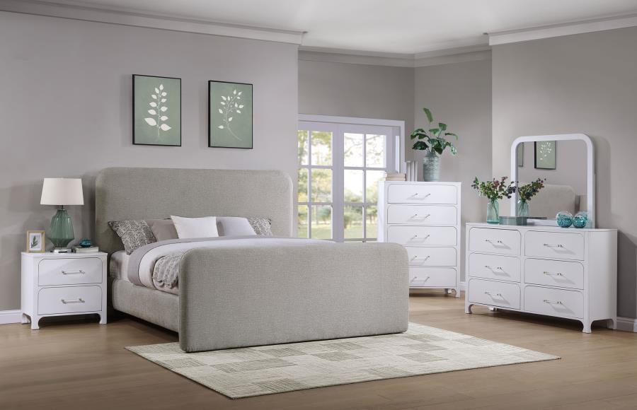 Wren Upholstered Eastern King Platform Bed Grey