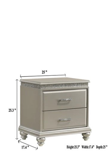 Valiant Champagne Silver Nightstand