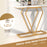 Gold Console Table with Diamond Shape Geometric Frame