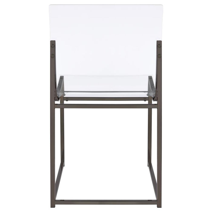 Adino Acrylic Dining Side Chair Clear and Black Nickel (Set of 2)