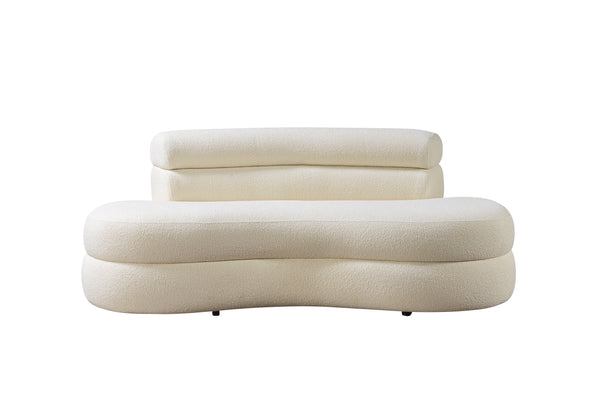 Larissa Ivory Boucle Loveseat