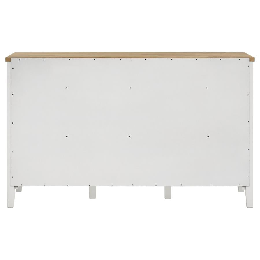 Hollis 2-door Dining Sideboard with Drawers Brown and White