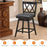 2 Pieces 25 Inch Swivel Counter Height Barstool Set with Rubber Wood Legs