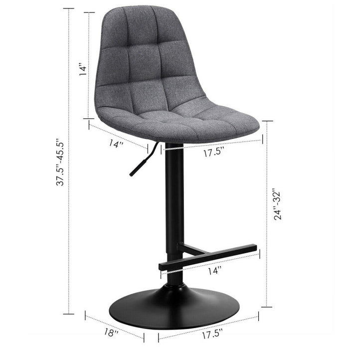 Height Adjustable Modern 360 Degrees Swivel Barstools with Footrest