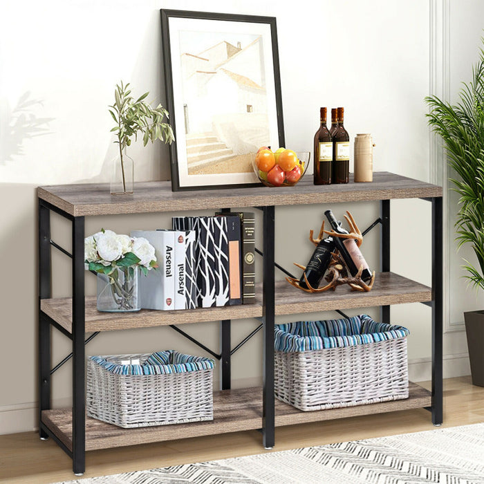 3 Tier 47 Inch Console Metal Frame Sofa Table