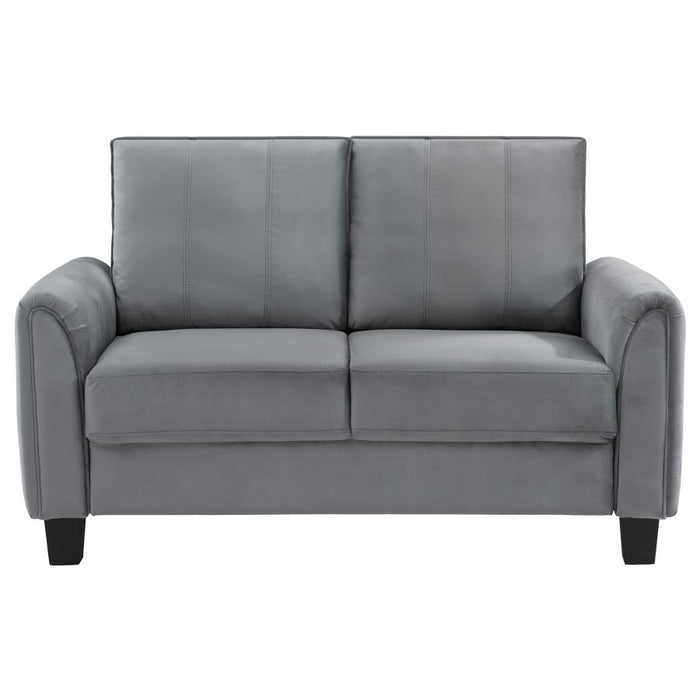 Davis 3-Piece Upholstered Rolled Arm Sofa Grey