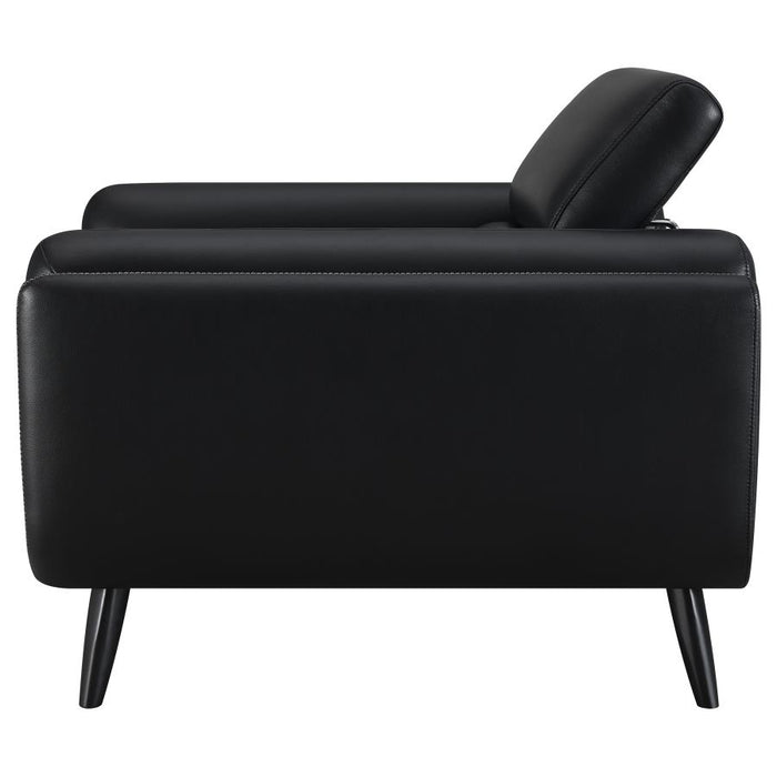 Shania Track Arms Chair With Tapered Legs Black