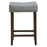 24 Inch 2 Pieces Nailhead Saddle Bar Stools with Fabric Seat and Wood Legs