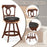 Set of 2 24/30 Inch Swivel Bar Stools with Footrest