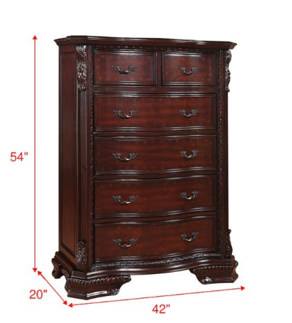 Sheffield Traditional Rich Brown Finish Panel Bedroom Set