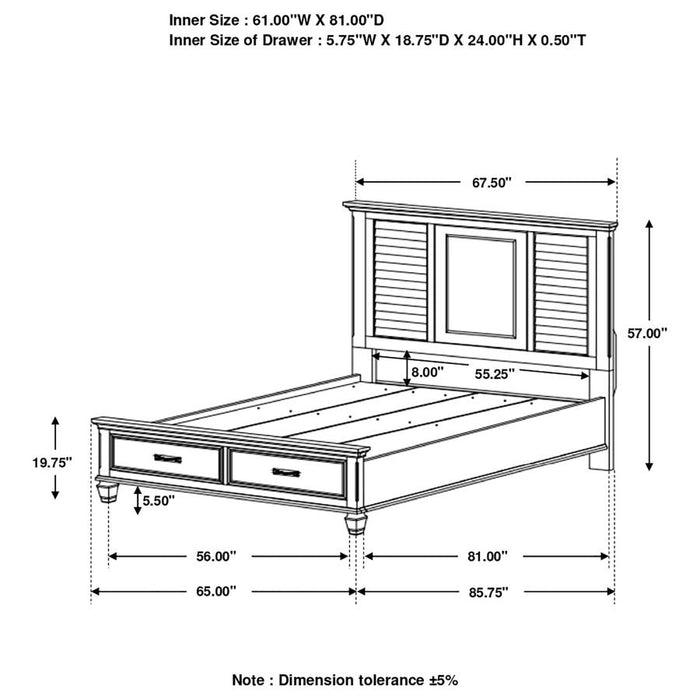 Franco Storage Bed Antique White