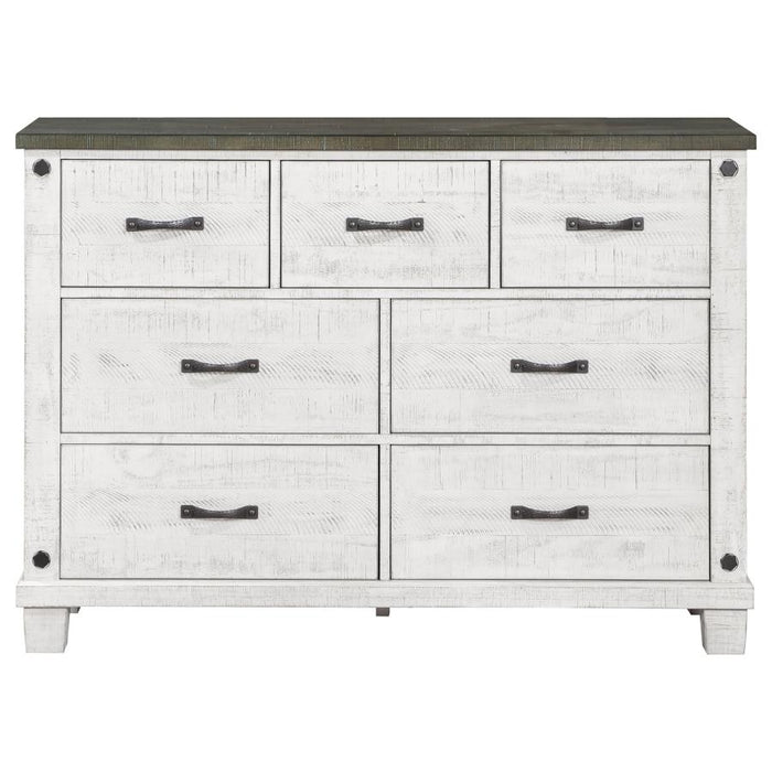 Lilith 5-piece Bedroom Set Distressed Grey and White