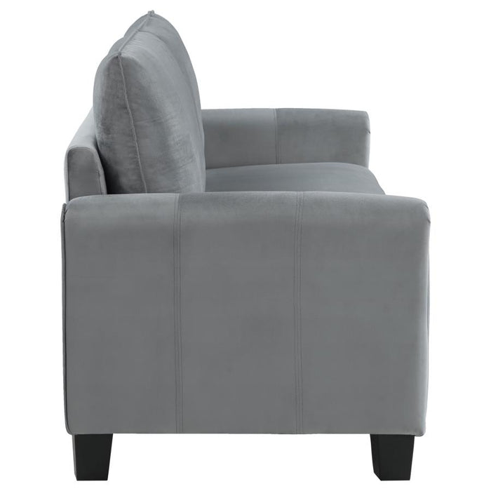 Davis Upholstered Rolled Arm Loveseat Grey