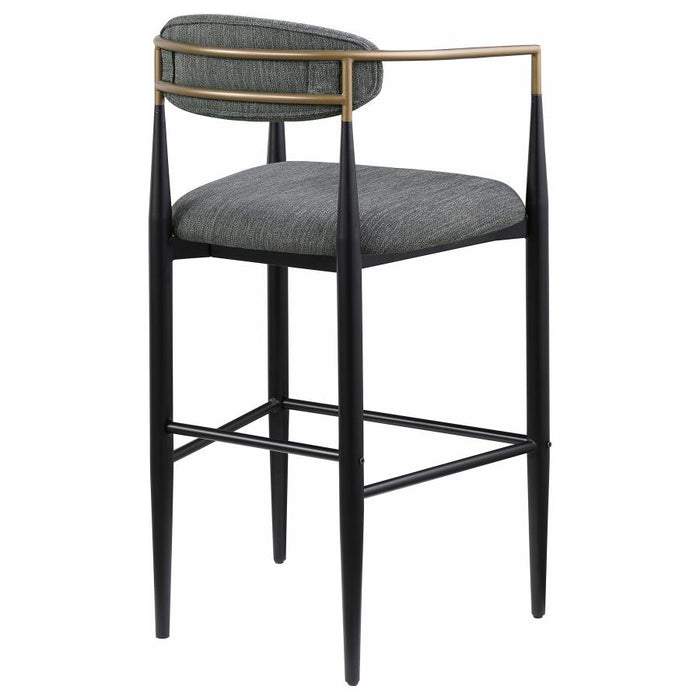 Tina Metal Pub Height Bar Stool with Upholstered Back and Seat set of 2