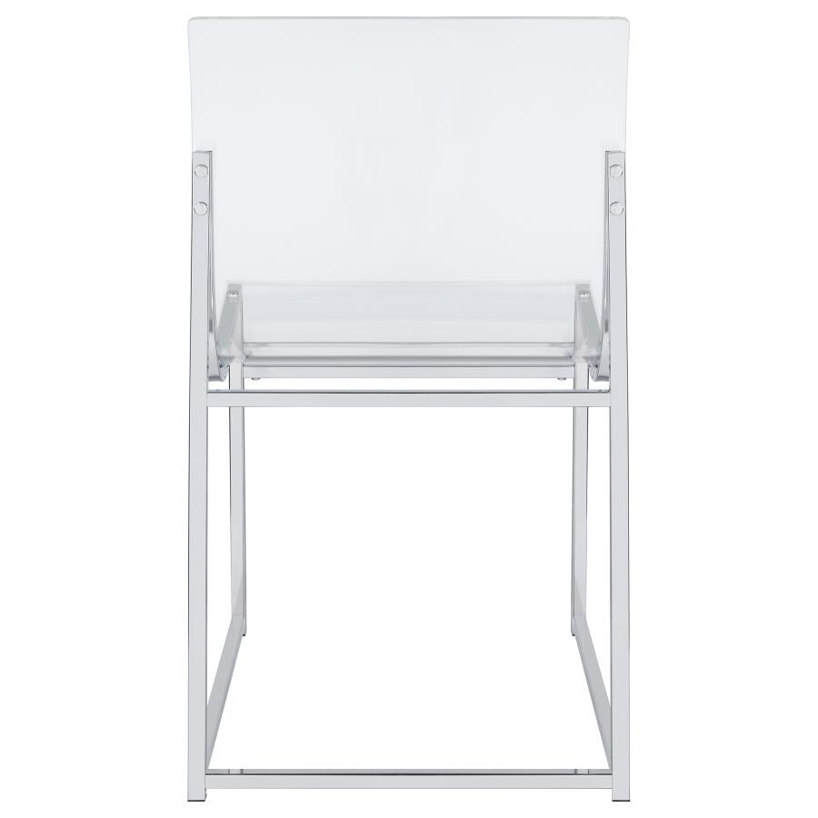 Adino Acrylic Dining Side Chair Clear and Chrome (Set of 2)