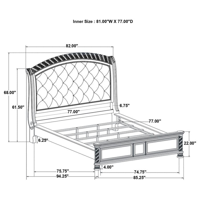 Emmett Tufted Headboard Panel Bed Walnut and Beige