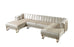 Santana Ivory Velvet Double Chaise Sectional