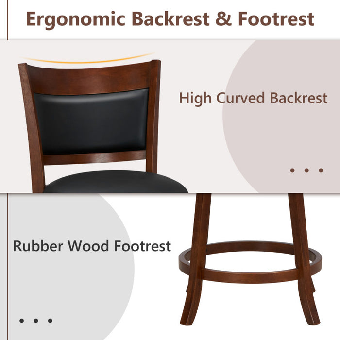 Swivel Bar Stools Set of 2 with 20 Inch Wider Cushioned Seat