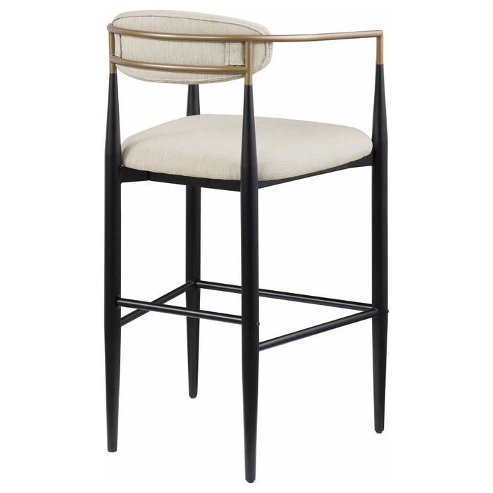 Tina Metal Pub Height Bar Stool with Upholstered Back and Seat set of 2