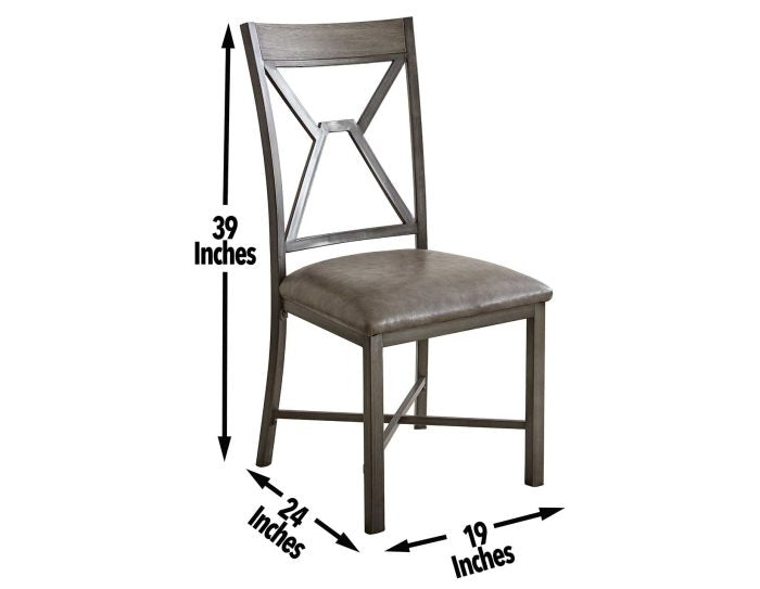 Alamo Gray PU Side Chair