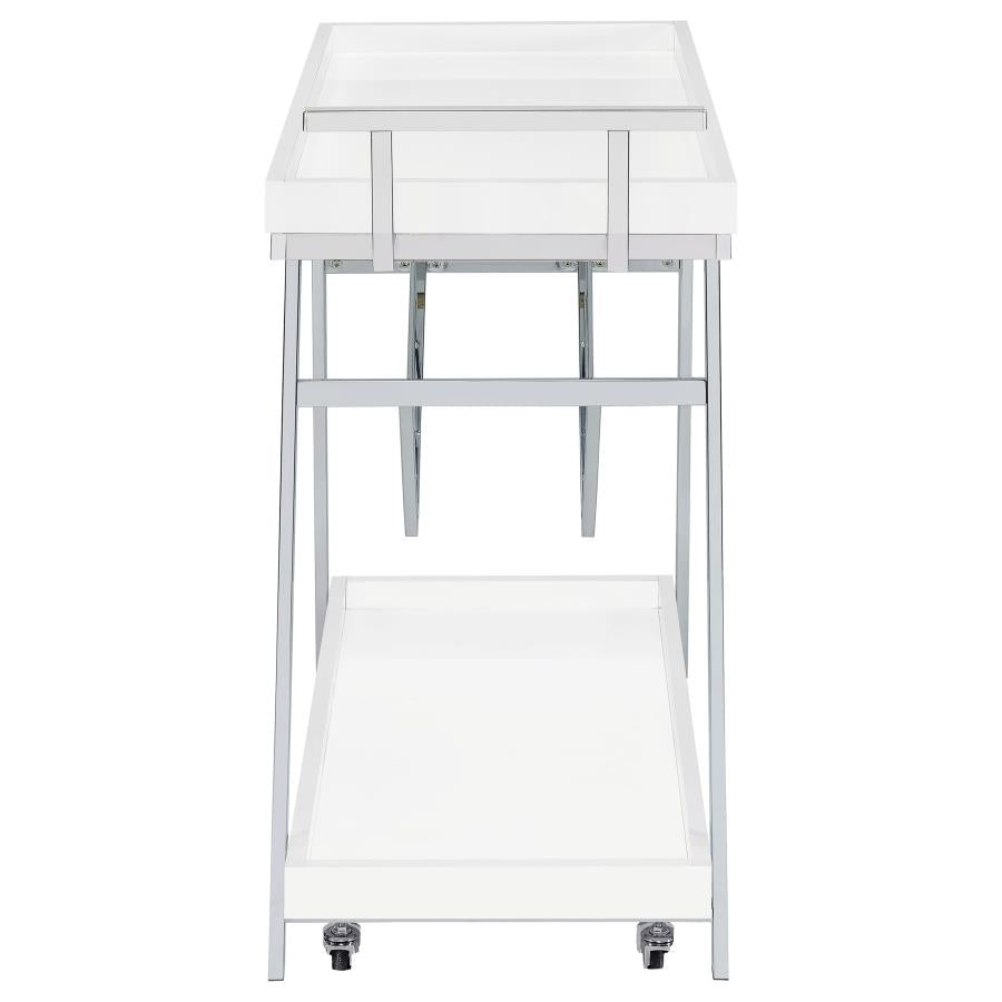 Kinney 2-tier Bar Cart with Storage Drawer Rustic