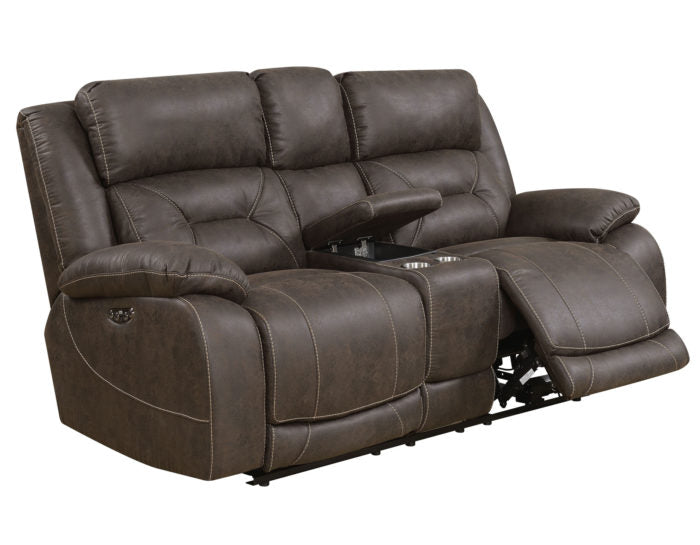 Aria Dual-Power Reclining Console Loveseat