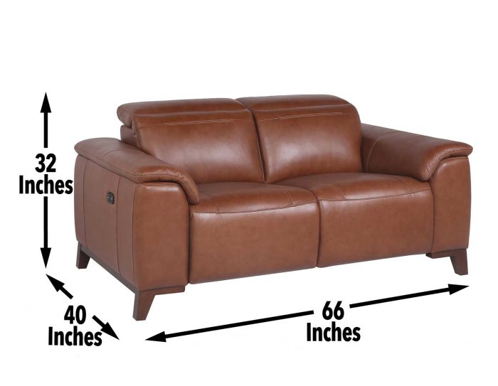 Bergamo Dual-Power Leather Reclining Loveseat