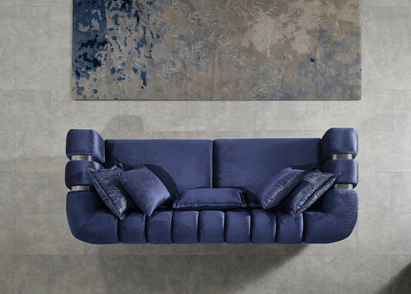 Santana Navy Velvet Sofa & Loveseat