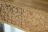 Draco Console Table With Hand Carved Drawers Natural