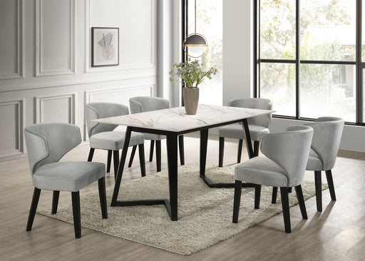 Hamilton WHITE Dining Table + 6 Chair Set