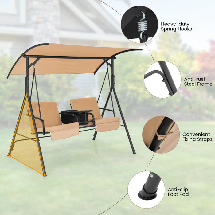 Porch Swing Chair with Adjustable Canopy