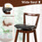 Swivel Upholstered PU Leather Stool with Backrest and Cushioned Seat