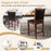 Upholstered Counter Stool Set of 2 with Solid Rubber Wood Frame