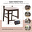 2 Piece Counter Height Bar Stool Set with Padded Seat and Rubber Wood Legs