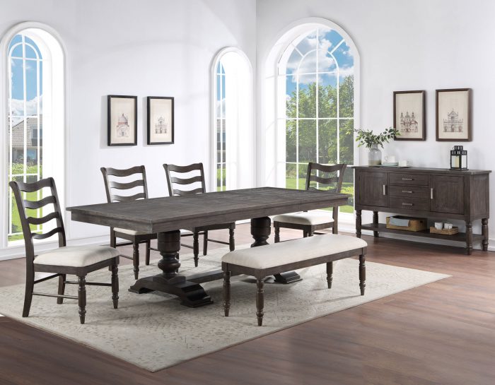 Hutchins 59-95-Inch Table w/Two 18-inch Leaves